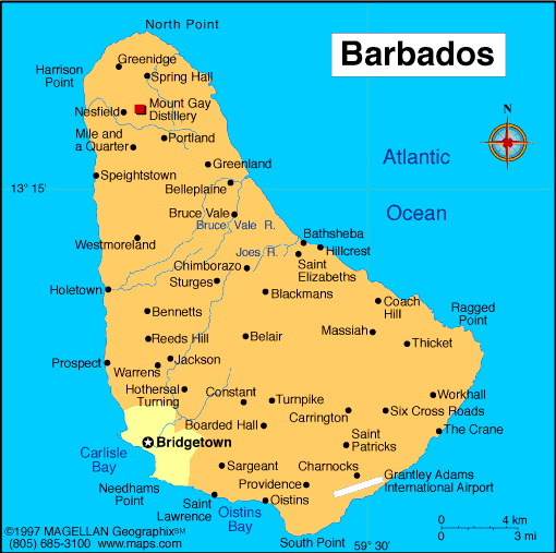 map Barbados