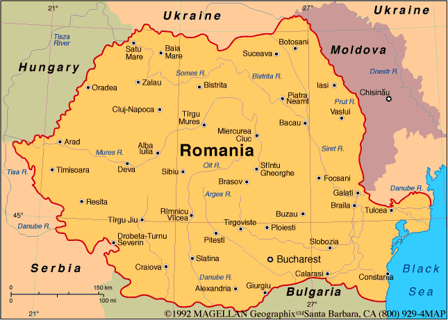 map Romania